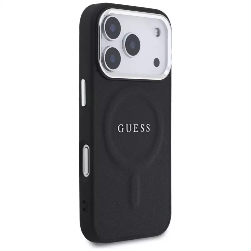 Guess Classic Logo MagSafe-Hülle für iPhone 17 Pro Schwarz