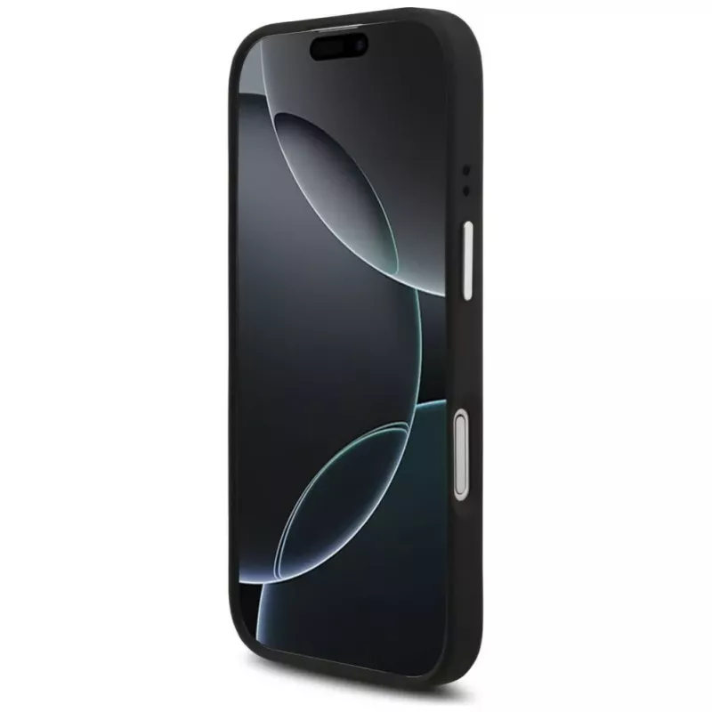 Guess Grained Big 4G Classic Logo Case für iPhone 17, Schwarz
