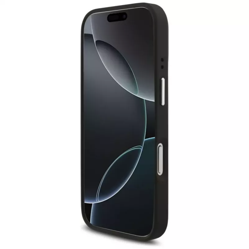 Guess Grained Big 4G Classic Logo Case für Apple iPhone 17 Pro, Schwarz