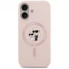 KARL LAGERFELD Silicone Case Karl&Choupette Ring MagSafe for iPhone 17 Pink