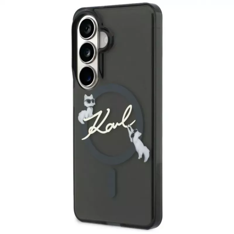 Karl Lagerfeld IML KC Script MagSafe Case für Samsung Galaxy S24 Ultra Schwarz