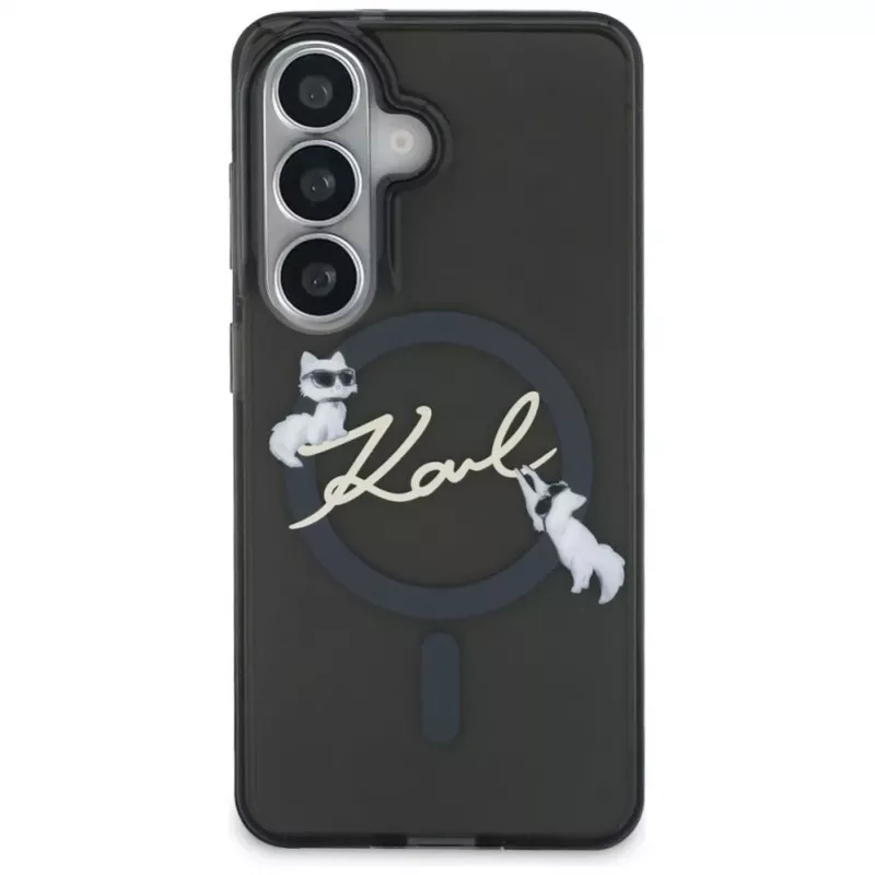 Karl Lagerfeld IML KC Script MagSafe Case für Samsung Galaxy S24 Ultra Schwarz