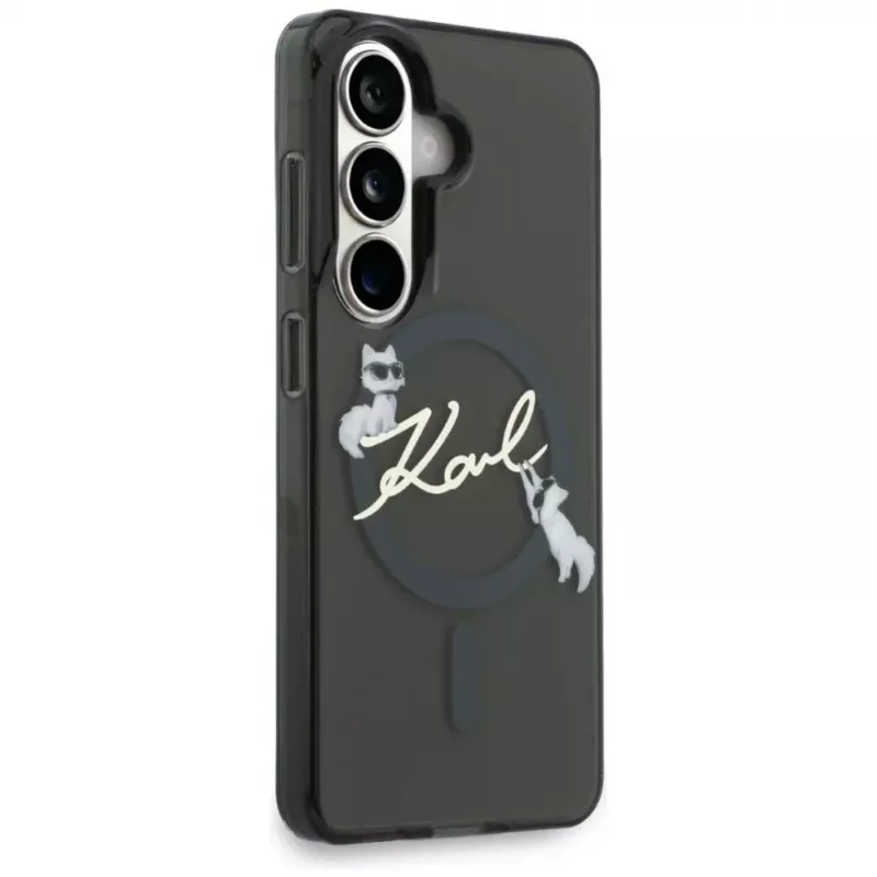 Karl Lagerfeld IML KC Script MagSafe Case für Samsung Galaxy S24 Ultra Schwarz