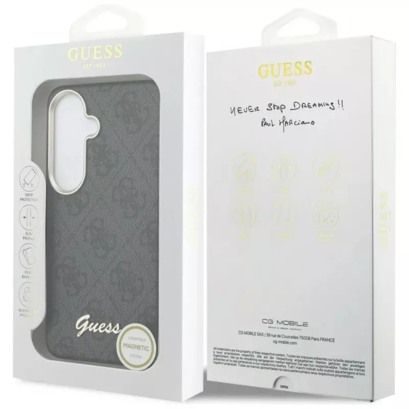 Guess 4G Script MagSafe Case für Samsung Galaxy S26 Schwarz