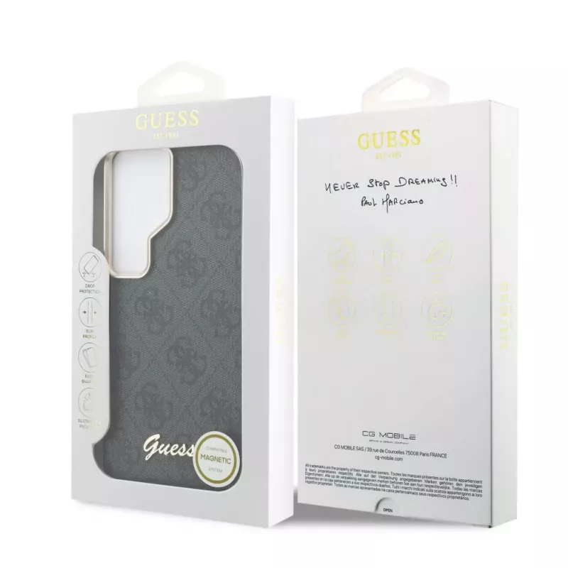 Guess 4G Script MagSafe Case für Samsung Galaxy S26 Ultra (Schwarz)