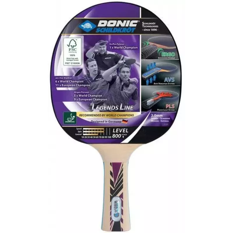 Donic Schildkröt Legends 800 Tischtennisschläger Pink, Holz