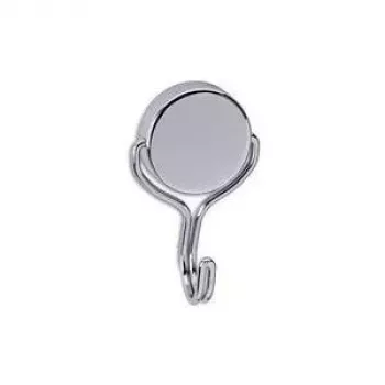 MAUL Neodymium Magnet Karussellhaken, Durchmesser: 38,5 mm, Nickel, Haftkraft: 30 kg, Rund, weit gebogener Haken - 1 Stück (6155696)