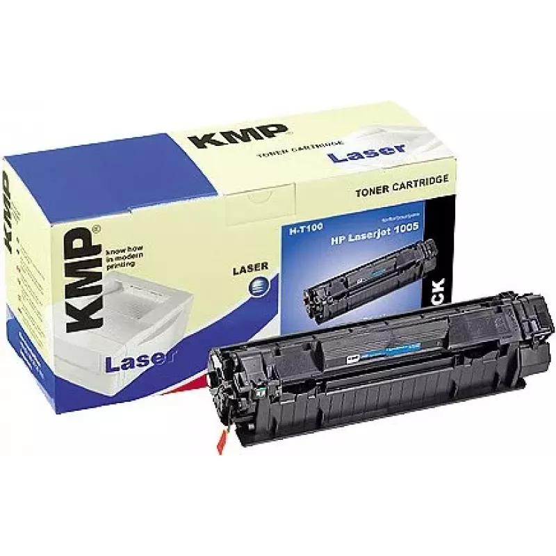 KMP H-T100 Kompatible Tonerkartusche Schwarz 80g (Alternative zu HP 35A) für HP LaserJet P1005, P1006