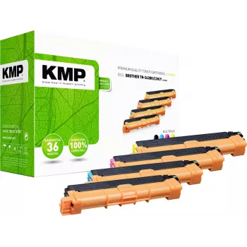 KMP Toner Multipack Kompatibel mit Brother TN-243 Schwarz, Cyan, Magenta, Gelb