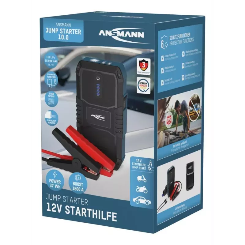 ANSMANN Jump Starter 10.0 Power Bank Taschenlampe 37Wh 12V