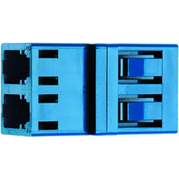 Telegärtner J08071A0002 LC Duplex Multimode Glasfaser-Steckverbinder, Blau, Zirkonoxid-Keramikferrule, 1er-Pack