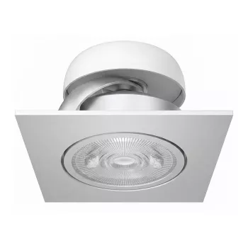 SYNERGY21 Helios LED Einbaudeckenstrahler Silber - Quadratisch + Schwenkbar - Warmweiß 5W 400lm
