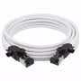 Synergy21 Patchkabel RJ45, CAT6A 500MHz, 2m, Weiß, S/FTP, Slimline Rund d=4,5mm, TPE/LSZH (Superflex), AWG28, mit CAT7-Rohstecker, drehbarer Stecker