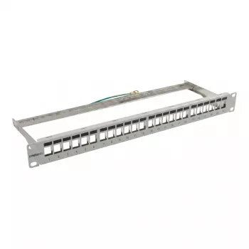 Synergy 21 Keystone Patch Panel 19 Zoll 24 Port 1U unbestückt hellgrau 94 mm Tiefe