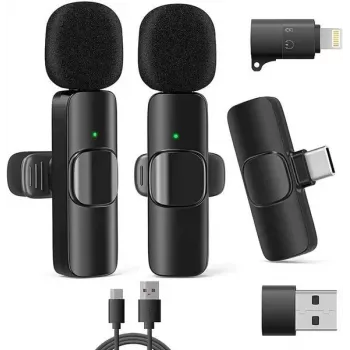 RealPower HS-1 Drahtloses Mikrofonsystem - 2 dynamische Handmikrofone & 1 UHF-Empfänger (863-865 MHz) - 30m Reichweite - USB-C wiederaufladbarer Empfänger - 495513