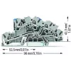 WAGO 2003-7646 3-Leiter-Durchgangsklemme, 2,5 mm², 800 V, grau, Hutschienenmontage