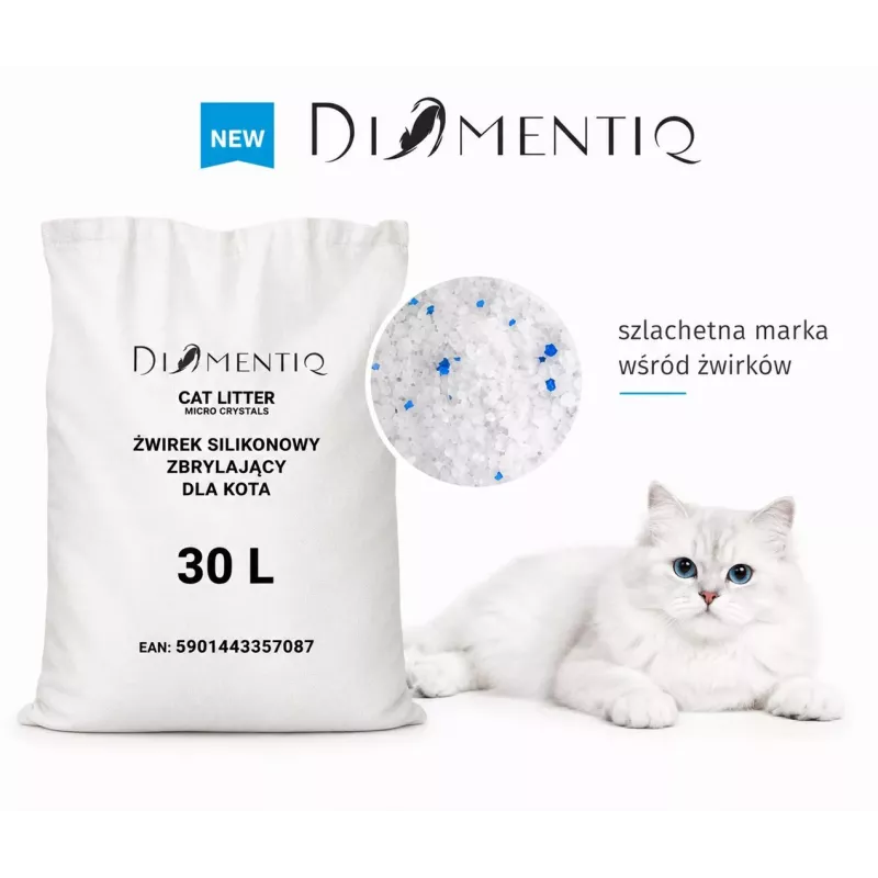 DIQ DIAMENTIQ Micro Crystals Silicone Clumping Katzenstreu 30L