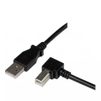 EFB Premium USB 2.0 Kabel A - Abgewinkelt B Stecker auf Stecker 1,0m Schwarz