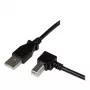 EFB Premium USB 2.0 Kabel A - Abgewinkelt B Stecker auf Stecker 1,0m Schwarz