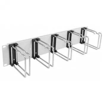 EFB 19 inch 2U Kabelmanagement-Panel mit 5 Metall-Doppelschlaufen 110 mm RAL7035 (699983.2)