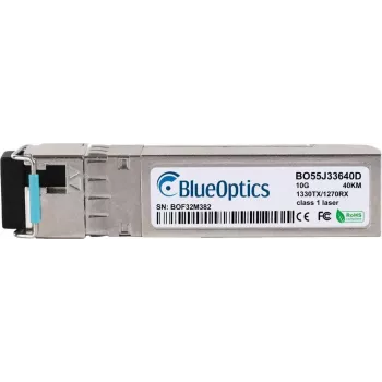 BlueOptics HPE Aruba R9X54A Kompatibler SFP+ Bidi Transceiver, LC-Simplex, 10GBASE-BX-D, Singlemode-Faser, TX1330nm/RX1270nm, 40km, DDM, 0°C bis +70°C (R9X54A-BO)