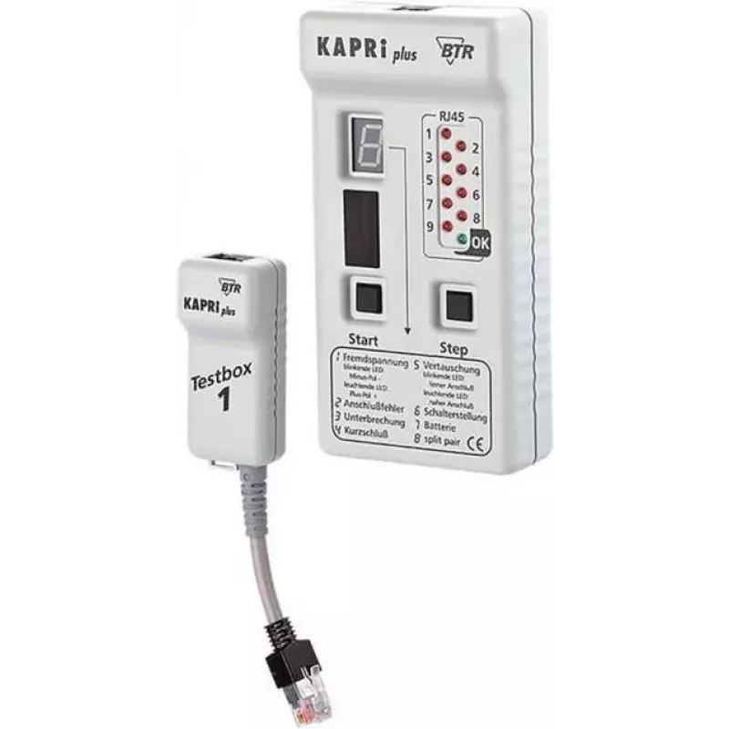 METZ CONNECT KAPRI Plus Kabel- und Verbindungstester mit Testbox 1 - Netzwerk- und ISDN-Kabeltester (130670-E)