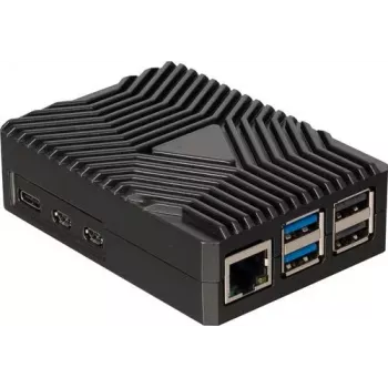 Joy-IT RB-AlucaseP5-09 SBC-Gehäuse für Raspberry Pi 5, Aluminium, Schwarz