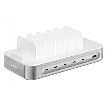 4smarts Team 100W 5xUSB-C Ladegerät mit 6 Kabeln Silber