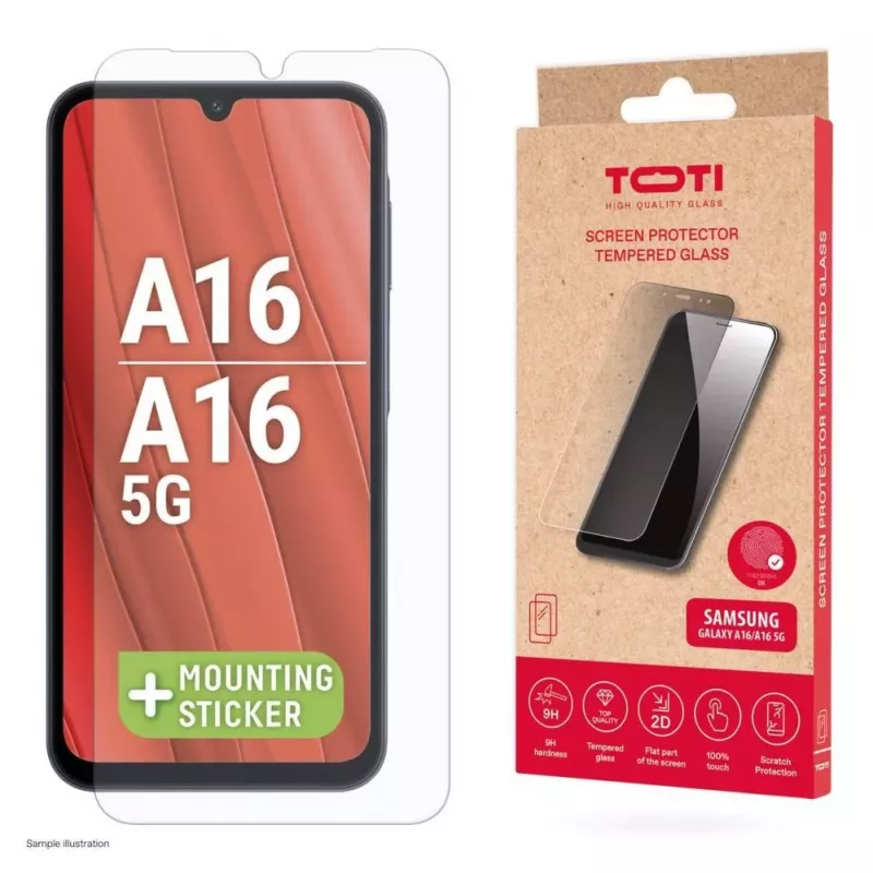 TOTI Tempered Glass 2D Screen Protector für Samsung Galaxy A26/A16/A17, Transparent