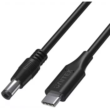 UNITEK 65W USB-C auf DC 5,5mm Laptop-Netzkabel 1,5m Schwarz