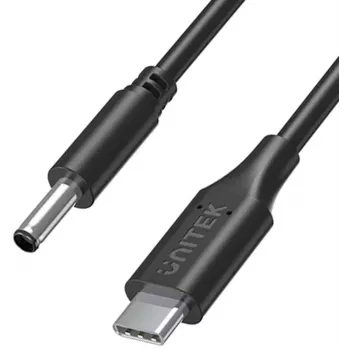 UNITEK Dell Laptop Power Cable 65W USB-C auf DC 4,5mm - 1,8m Schwarz