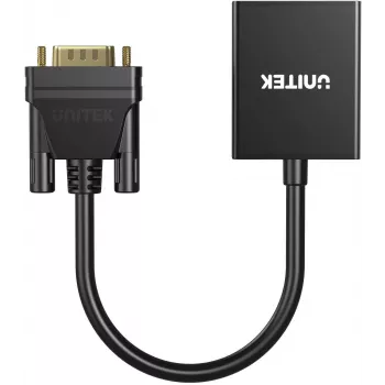 UNITEK VGA-zu-HDMI-Adapter Full HD 1080p Schwarz 15cm