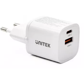 UNITEK 33W USB-A USB-C Netzteil Weiß