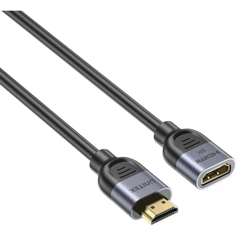 UNITEK HDMI-Verlängerungskabel 1m, HDMI 2.1, 8K@60Hz, 48Gbps, Schwarz
