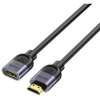 UNITEK HDMI-Verlängerungskabel 1m, HDMI 2.1, 8K@60Hz, 48Gbps, Schwarz