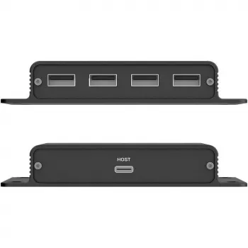 UNITEK USB-C auf 4x USB-A Extender über Ethernet, bis zu 150m, 480Mbps, Schwarz