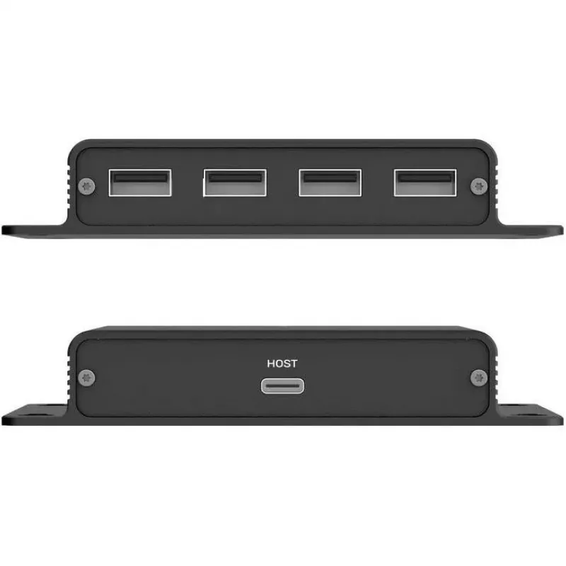 UNITEK USB-C auf 4x USB-A Extender über Ethernet, bis zu 150m, 480Mbps, Schwarz