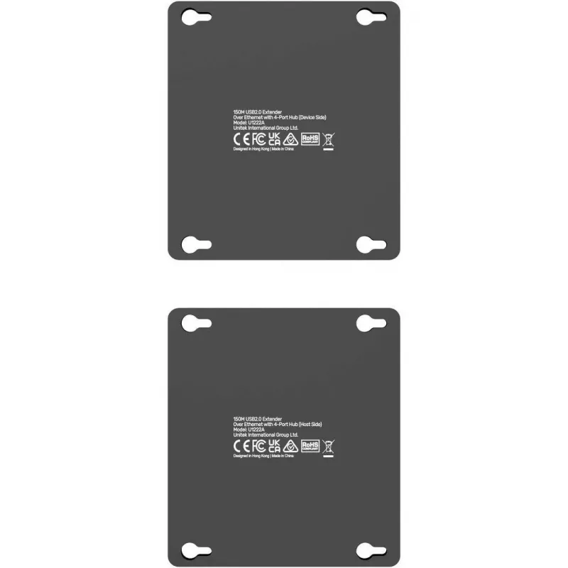 UNITEK USB-C auf 4x USB-A Extender über Ethernet, bis zu 150m, 480Mbps, Schwarz