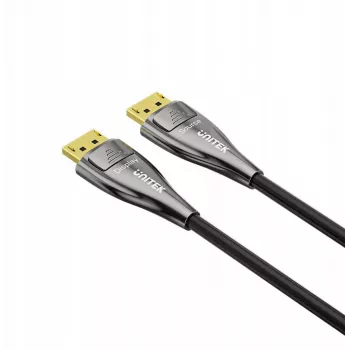UNITEK Active Fiber Optic DisplayPort 2.1 Kabel 20m 8K 80Gbps Schwarz