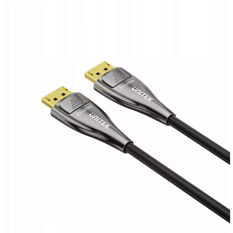 UNITEK Active Fiber Optic DisplayPort 2.1 Kabel 20m 8K 80Gbps Schwarz