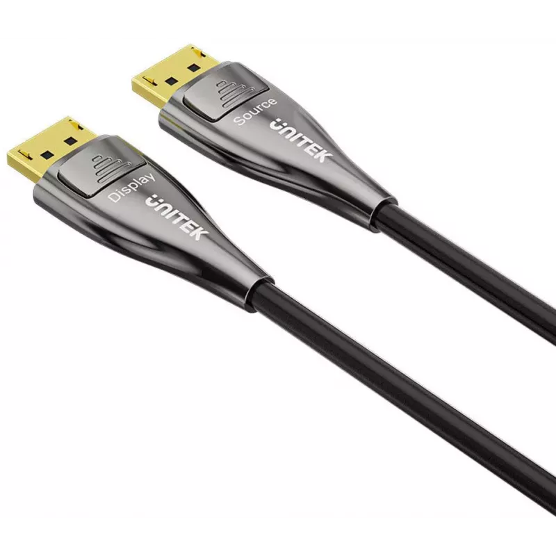 UNITEK 30m Active Optical DisplayPort 2.1 Kabel 8K 60Hz Schwarz