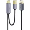 UNITEK HDMI auf DisplayPort 4K Kabel mit USB-A Stromversorgung, 1,8m, Schwarz