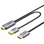 UNITEK HDMI auf DisplayPort 4K Kabel mit USB-A Stromversorgung, 1,8m, Schwarz