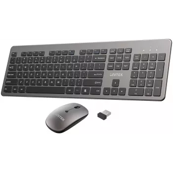 UNITEK SlimDuo 2.4G Wireless Keyboard and Mouse Combo - Schwarz