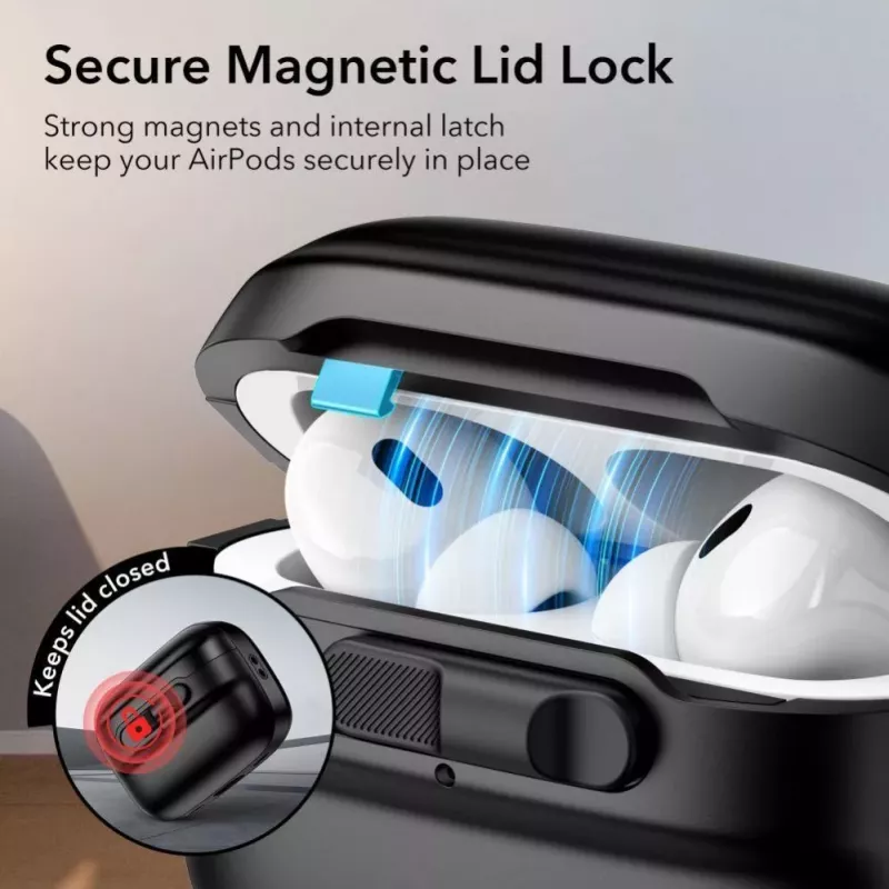 ESR Pulse HaloLock MagSafe Case für Apple AirPods Pro 1/2, Schwarz