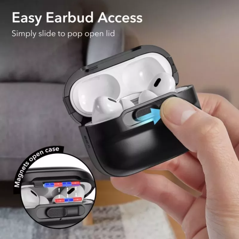 ESR Pulse HaloLock MagSafe Case für Apple AirPods Pro 1/2, Schwarz