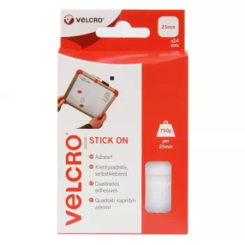 VELCRO ONE-WRAP Kabelbinder Weiß 25 mm x 200 mm 24er-Pack Wiederverwendbar Klettverschluss