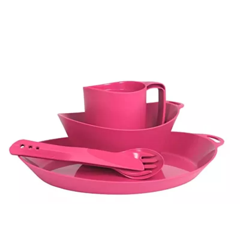 Lifeventure Ellipse Bundle Set Camping Dinnerware Set Pink