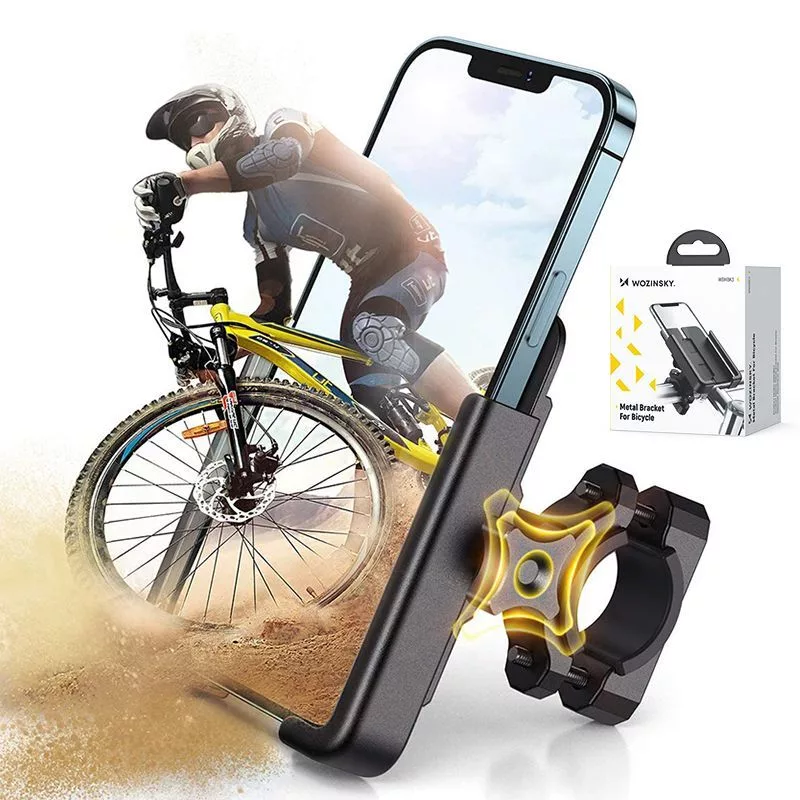 Wozinsky Metall Fahrrad-Handyhalterung für Roller, Schwarz (WBHBK3)