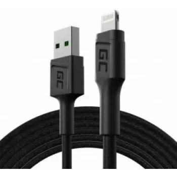 Green Cell PowerStream KABGC21 USB-A auf Lightning Kabel, 1,2 m, Schwarz